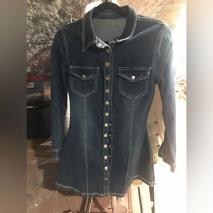 Denim sliming button down shirt/jacket